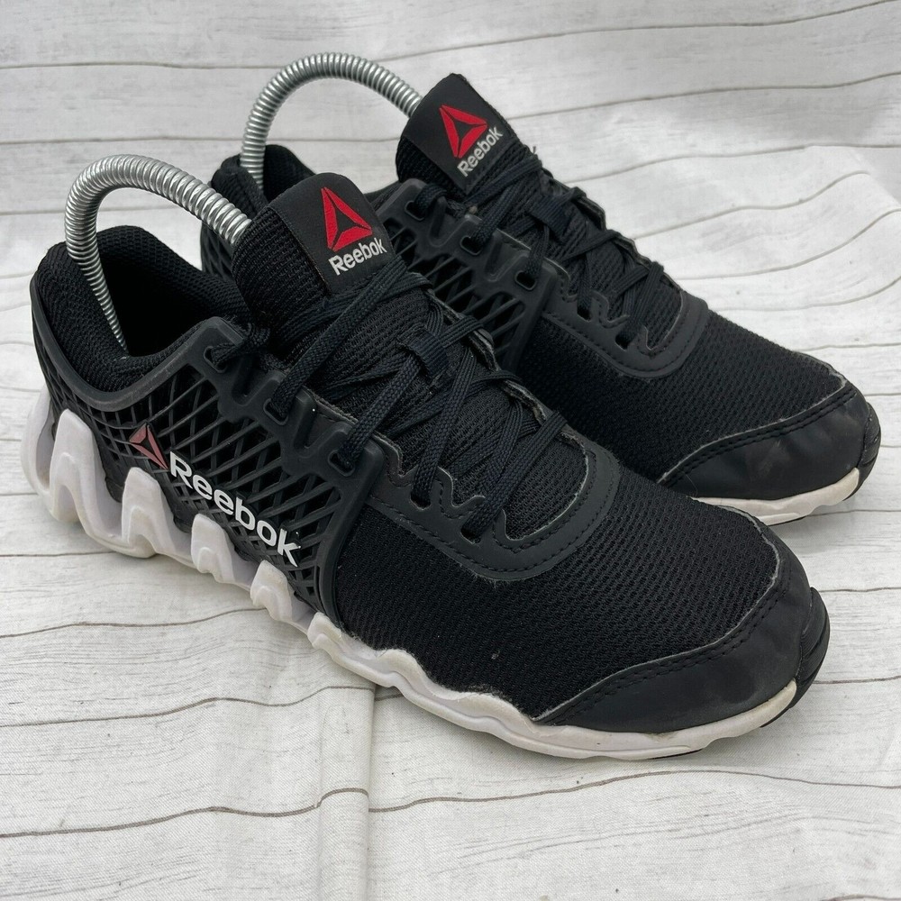 Reebok Boys Zigtech Big N Fast Sneakers Size US 5.5 Black White Athletic